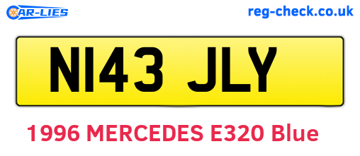 N143JLY are the vehicle registration plates.