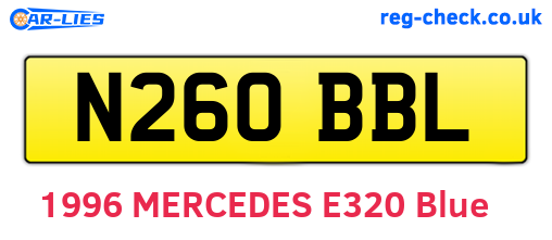 N260BBL are the vehicle registration plates.