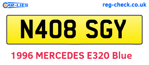 N408SGY are the vehicle registration plates.
