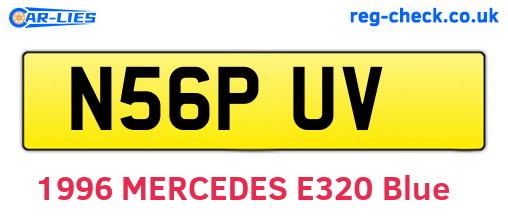 N56PUV are the vehicle registration plates.
