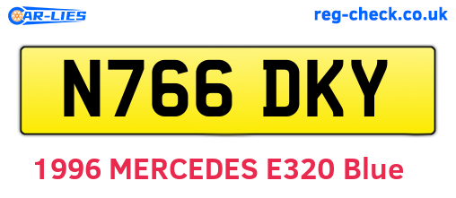 N766DKY are the vehicle registration plates.