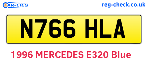 N766HLA are the vehicle registration plates.