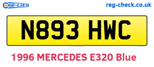 N893HWC are the vehicle registration plates.