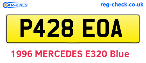 P428EOA are the vehicle registration plates.