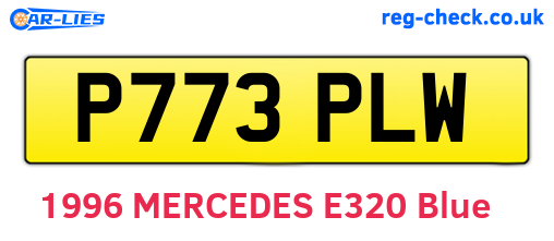 P773PLW are the vehicle registration plates.