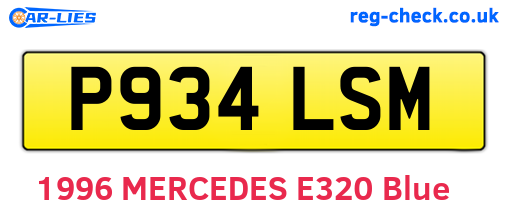 P934LSM are the vehicle registration plates.
