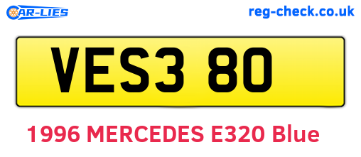 VES380 are the vehicle registration plates.