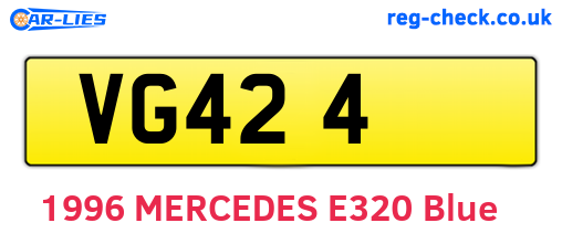 VG424 are the vehicle registration plates.
