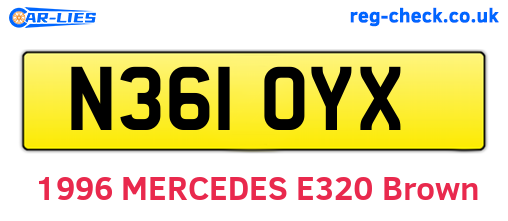 N361OYX are the vehicle registration plates.
