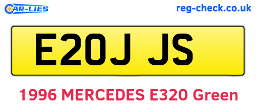 E20JJS are the vehicle registration plates.