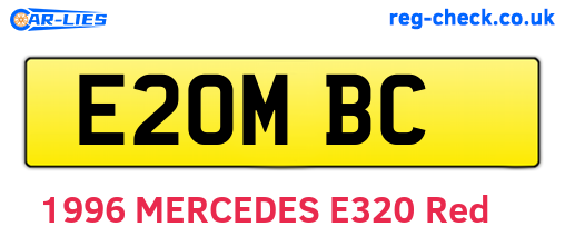 E20MBC are the vehicle registration plates.