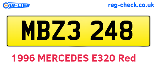 MBZ3248 are the vehicle registration plates.