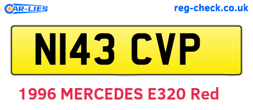 N143CVP are the vehicle registration plates.