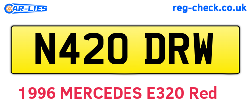 N420DRW are the vehicle registration plates.