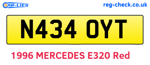 N434OYT are the vehicle registration plates.