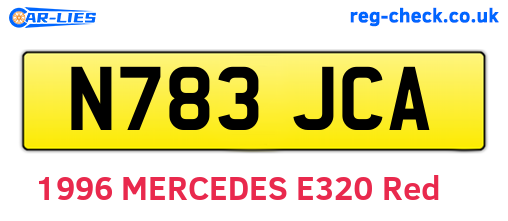 N783JCA are the vehicle registration plates.