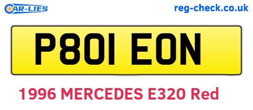 P801EON are the vehicle registration plates.
