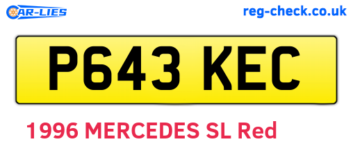 P643KEC are the vehicle registration plates.