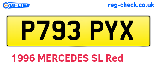 P793PYX are the vehicle registration plates.