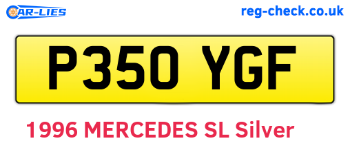 P350YGF are the vehicle registration plates.