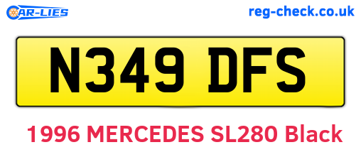 N349DFS are the vehicle registration plates.