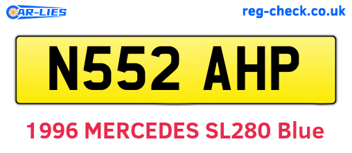 N552AHP are the vehicle registration plates.