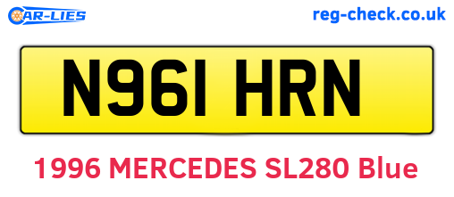 N961HRN are the vehicle registration plates.