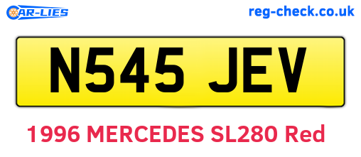 N545JEV are the vehicle registration plates.