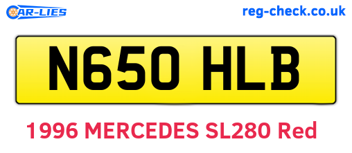 N650HLB are the vehicle registration plates.
