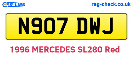 N907DWJ are the vehicle registration plates.
