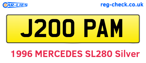J200PAM are the vehicle registration plates.