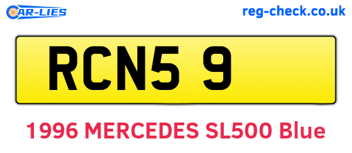 RCN59 are the vehicle registration plates.