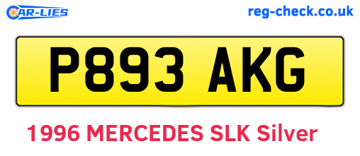 P893AKG are the vehicle registration plates.