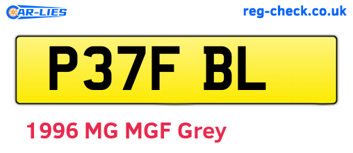 P37FBL are the vehicle registration plates.