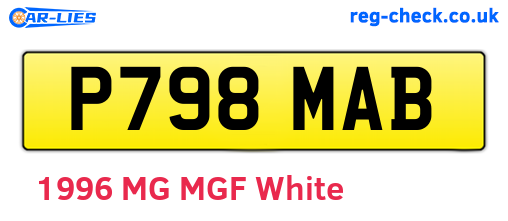 P798MAB are the vehicle registration plates.