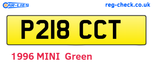 P218CCT are the vehicle registration plates.