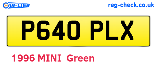 P640PLX are the vehicle registration plates.