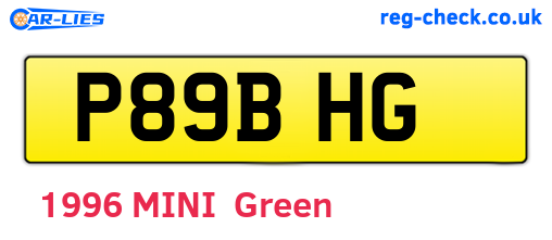 P89BHG are the vehicle registration plates.