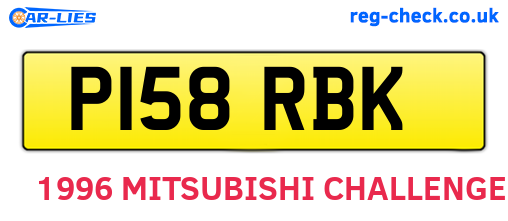 P158RBK are the vehicle registration plates.