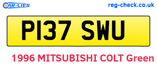 P137SWU are the vehicle registration plates.