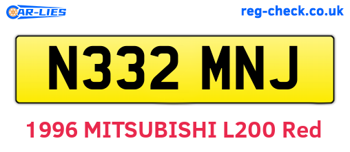 N332MNJ are the vehicle registration plates.