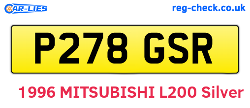 P278GSR are the vehicle registration plates.