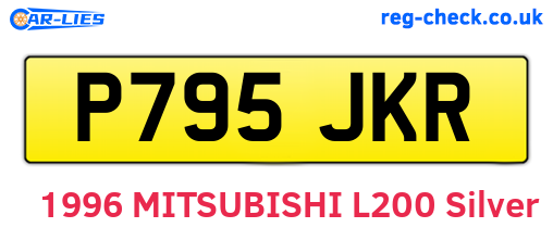 P795JKR are the vehicle registration plates.
