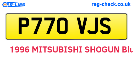 P770VJS are the vehicle registration plates.