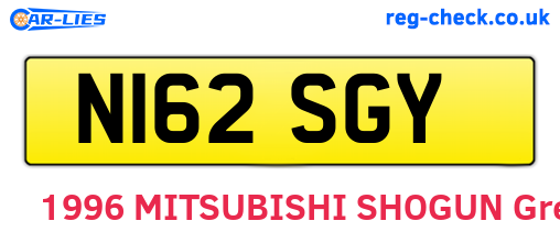 N162SGY are the vehicle registration plates.