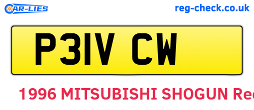 P31VCW are the vehicle registration plates.