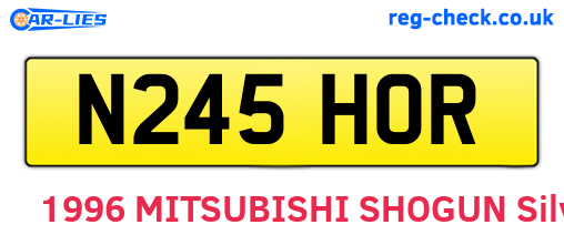 N245HOR are the vehicle registration plates.