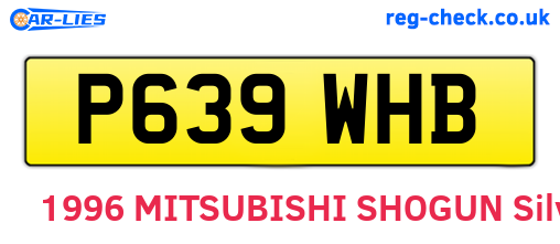 P639WHB are the vehicle registration plates.