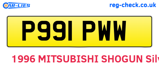 P991PWW are the vehicle registration plates.