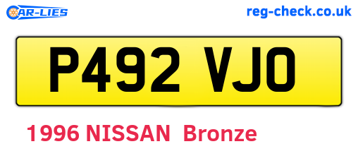 P492VJO are the vehicle registration plates.